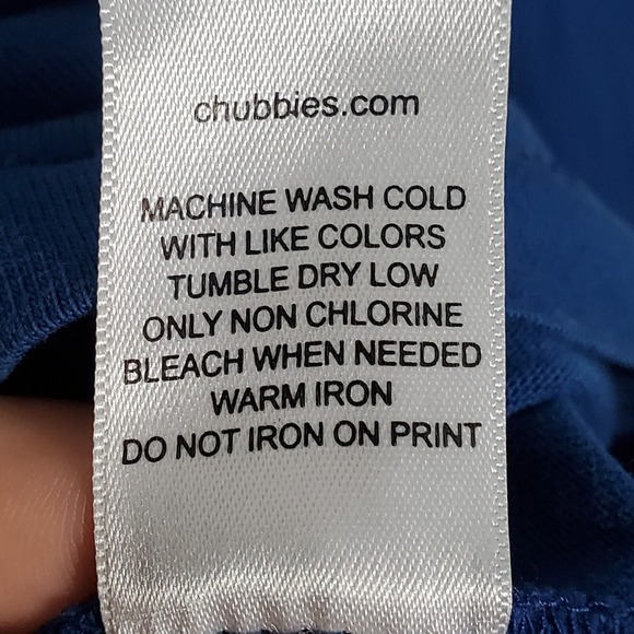 Chubbies Mens Graphic Long Sleeve Shirt Large Blue Skipper Dave Boating Casual - Picture 6 of 10